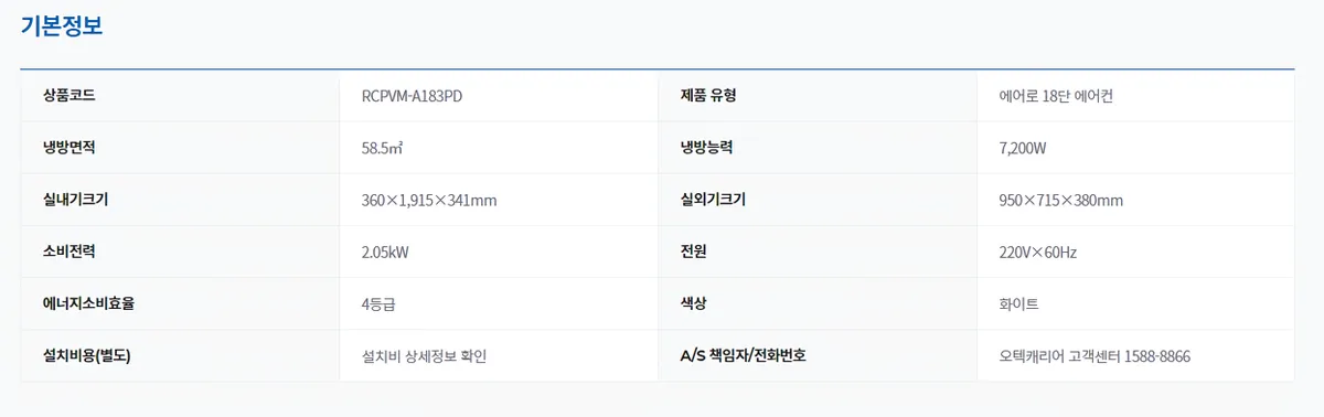 18평 스탠드 에어컨 상세 설명 2
