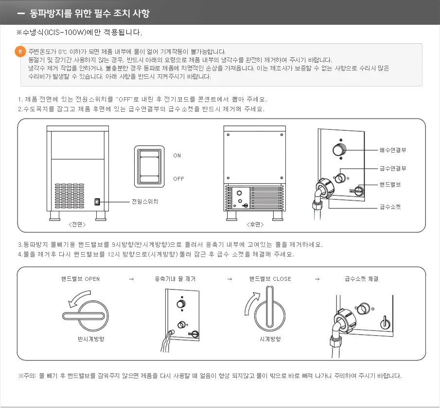 중형 제빙기 ICI-100(60~100명 사용) 상세 설명 13