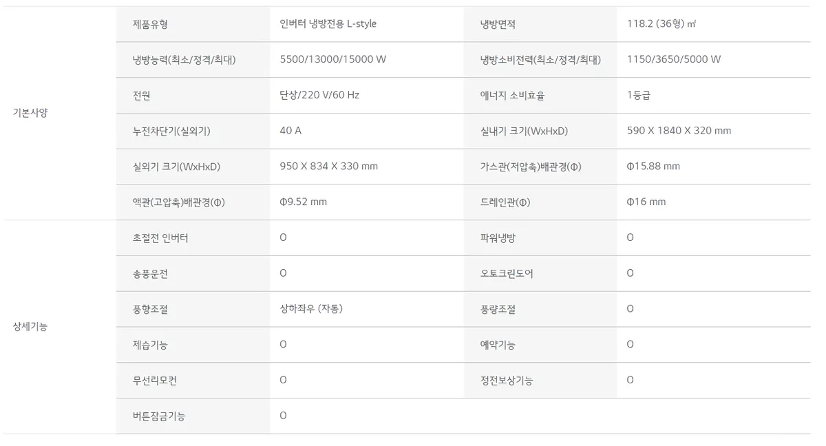 36평 스탠드 에어컨 상세 설명 2